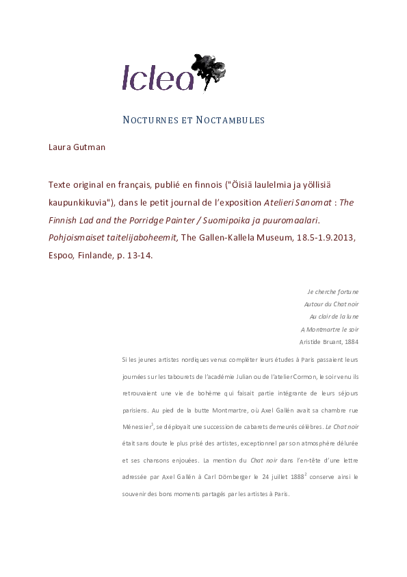 Pdf Nocturnes Et Noctambules Laura Gutman Academia Edu