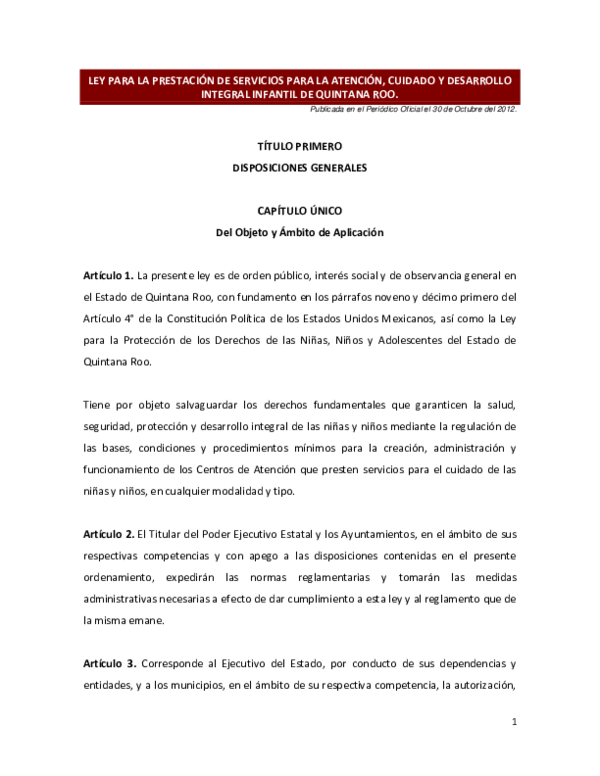 (PDF) LEY PARA LA PRESTACIÓN DE SERVICIOS PARA LA ATENCIÓN, CUIDADO Y ...
