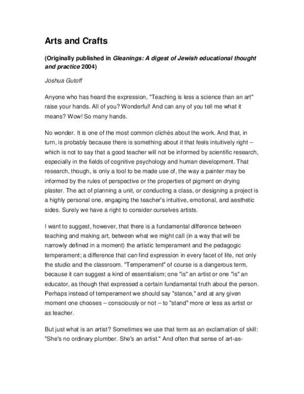 (PDF) Arts and Crafts Joshua Gutoff Academia.edu