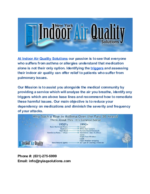(PDF) Indoor Air Quality Solutions | NY Indoor Air Quality ...