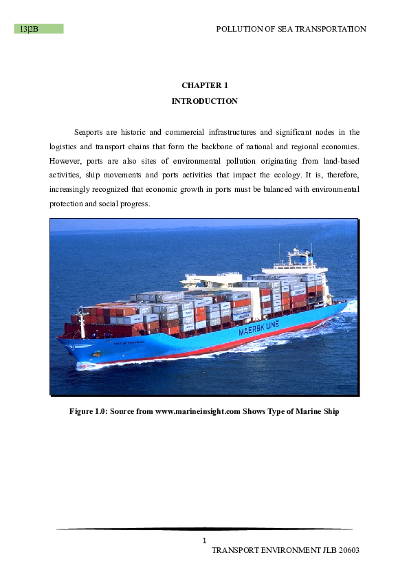 (DOC) THE NEGATIVE ENVIRONMENTAL IMPACT OF TRANSPORTATION TO THE