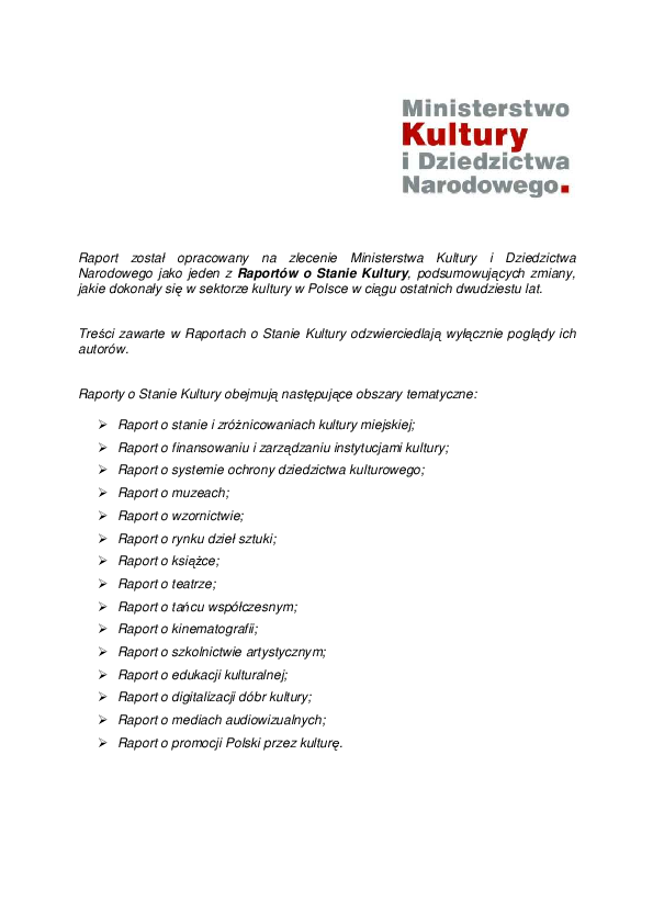 (PDF) Finansowanie kultury i zarządzanie instytucjami kultury