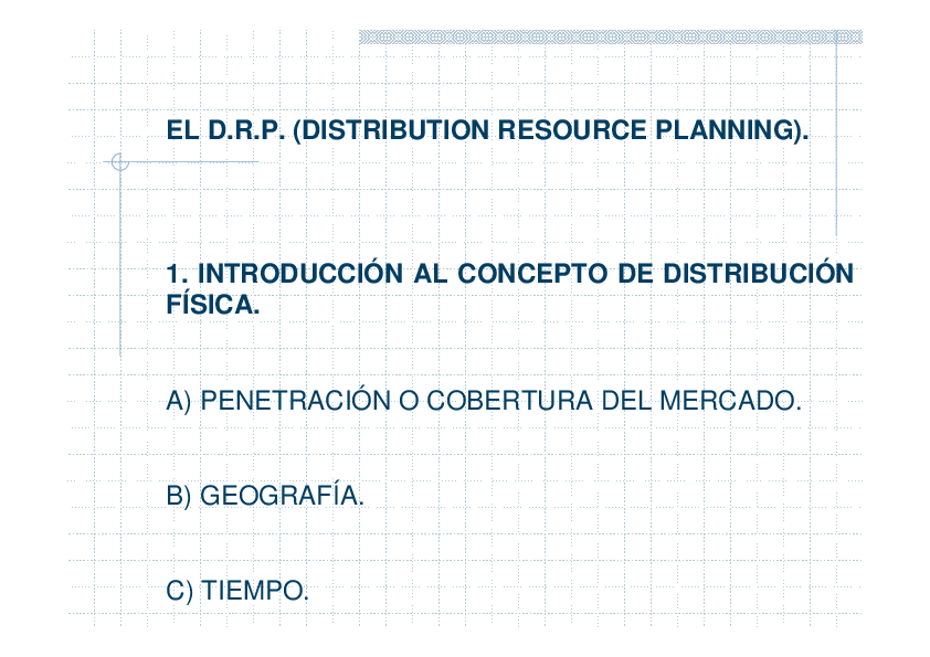 (PDF) EL D.R.P. (DISTRIBUTION RESOURCE PLANNING). 1. INTRODUCCIÓN AL