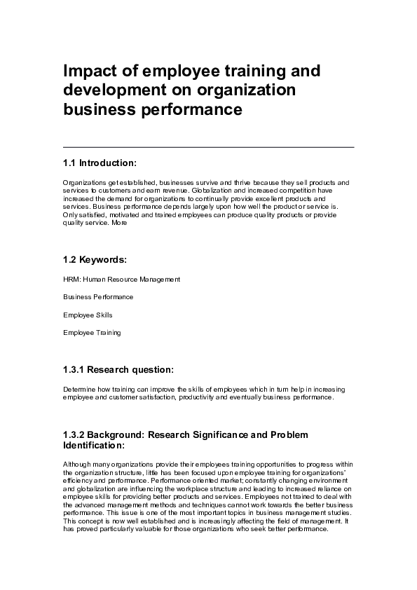 (DOC) Impact of employee training and development on organization ...