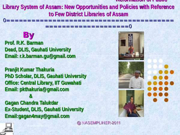 (PPT) Reformation of Public Library System of Assam: New Opportunities ...