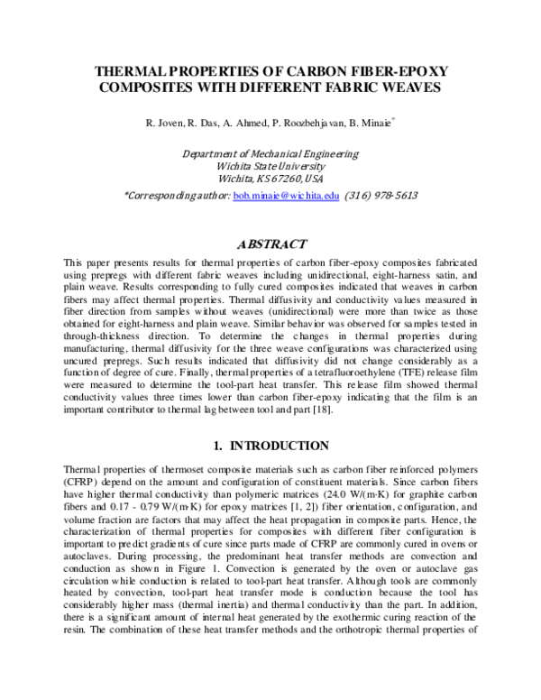 (PDF) Thermal Properties of Carbon Fiber-Epoxy Composites with ...