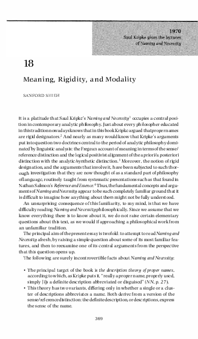 (PDF) 2001 Meaning, Rigidity, and Modality