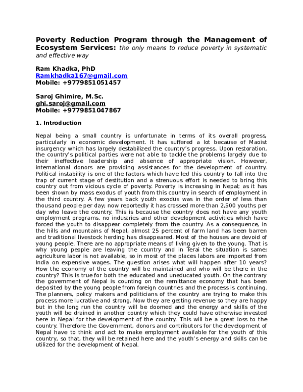 (DOC) Poverty Reduction Program