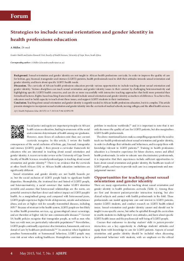 (PDF) Strategies to include sexual orientation and gender identity in ...