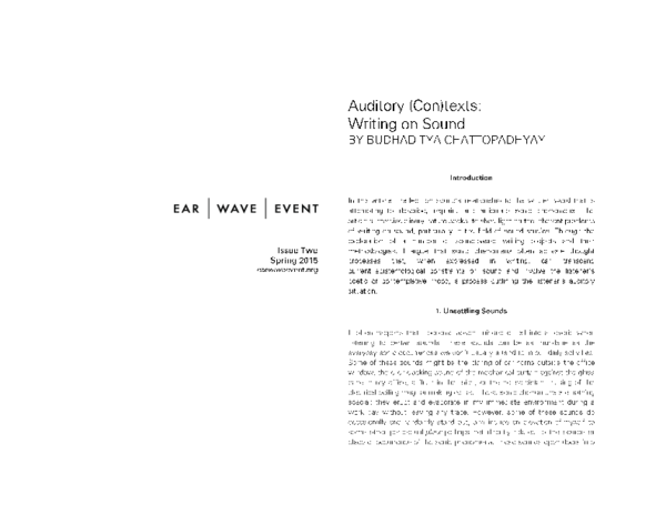 (PDF) Auditory (Con)texts: Writing on Sound