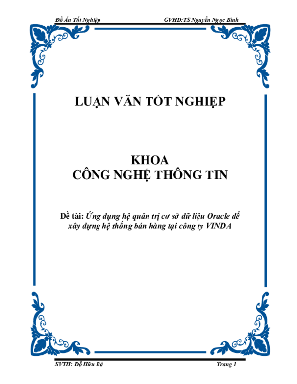 First page of “Đồ Án Tốt Nghiệp”