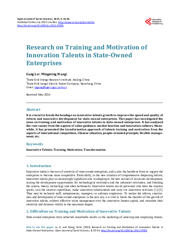 (PDF) Research on Training and Motivation of Innovation Talents in ...