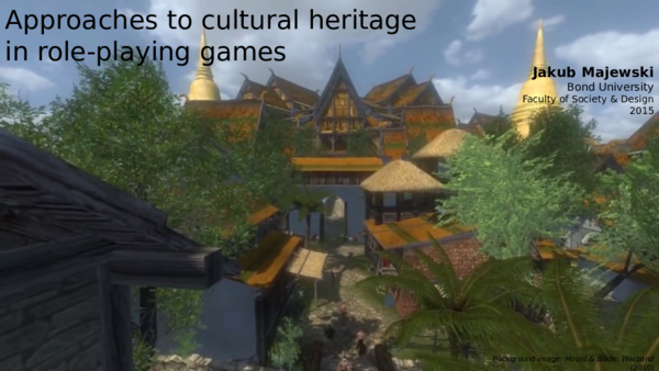 (PPT) Approaches to cultural heritage in role-playing games