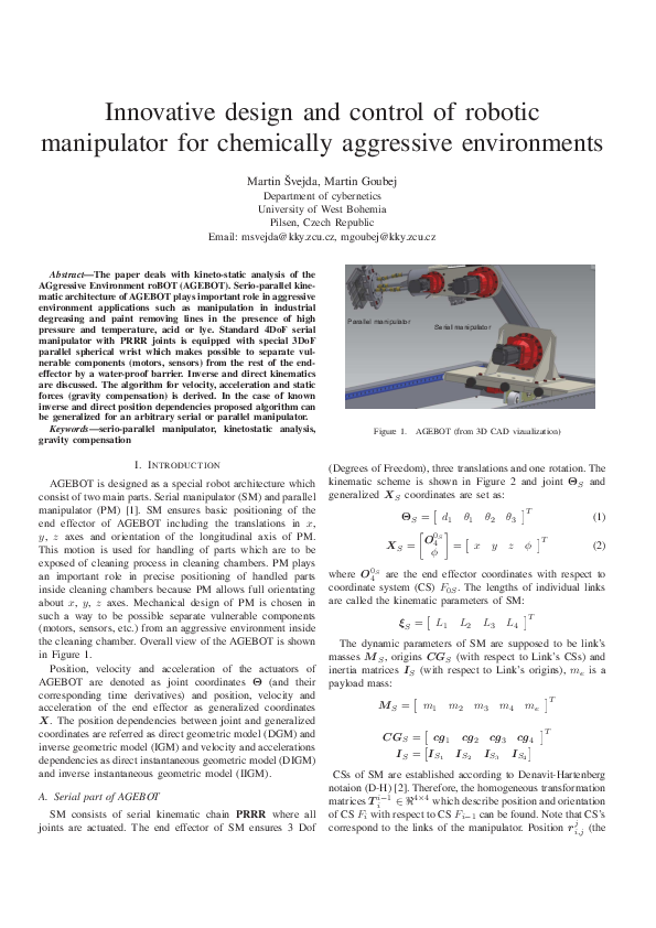 (PDF) Innovative design and control of robotic manipulator for ...