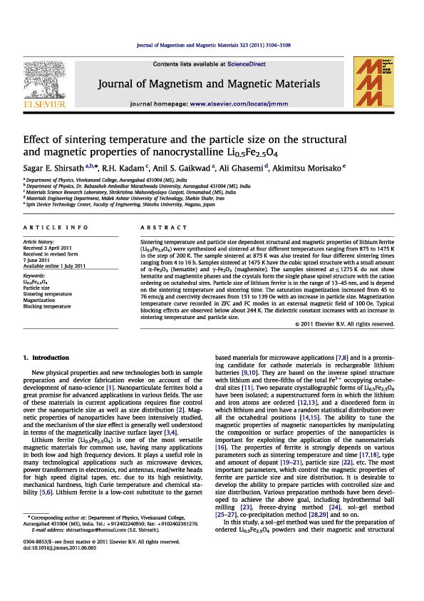 (PDF) Effect of sintering temperature and the particle size on the ...