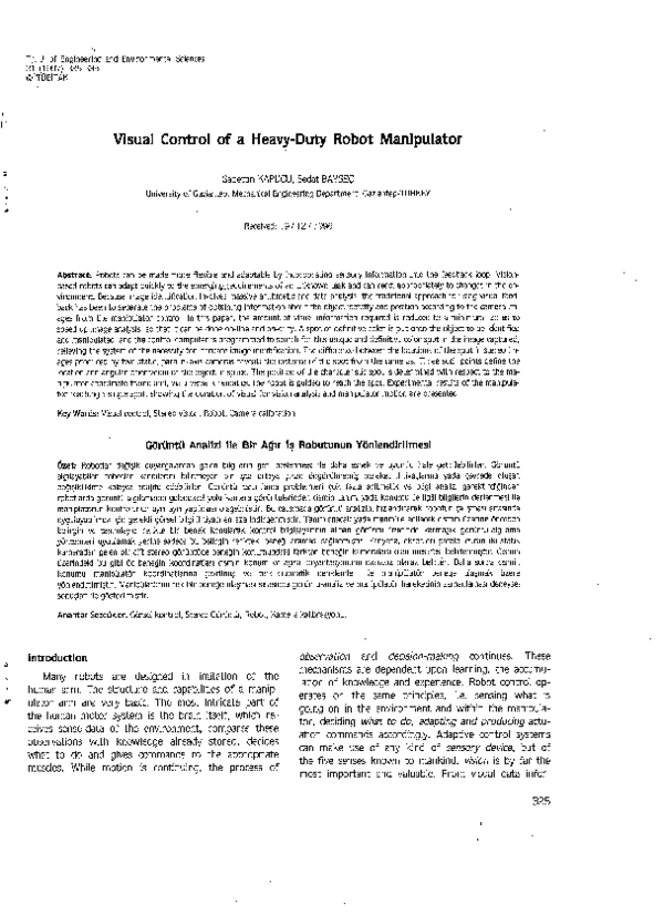 (PDF) Visual Control of a Heavy-Duty Robot Manipulator