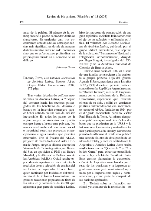 LIBORIO, JUSTO, Los Estados Socialistas de América Latina, Buenos Aires