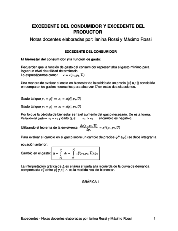 (PDF) EXCEDENTE DEL CONDUMIDOR Y EXCEDENTE DEL PRODUCTOR