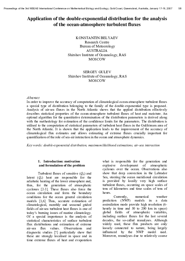 (PDF) Application of the double-exponential distribution for the ...