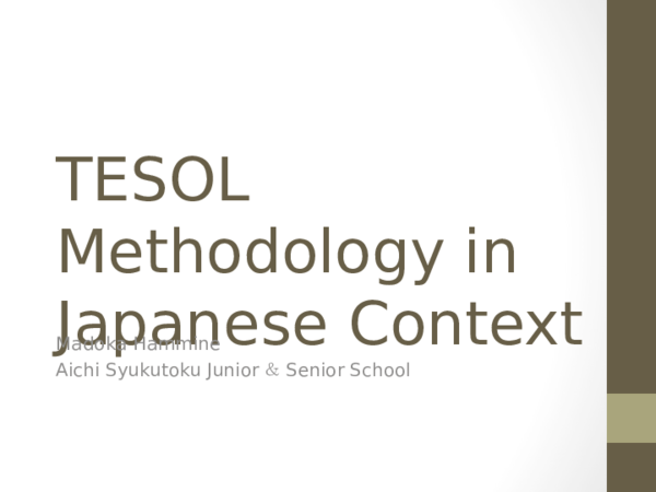 (PPT) TESOL Methodology in Japanese Context