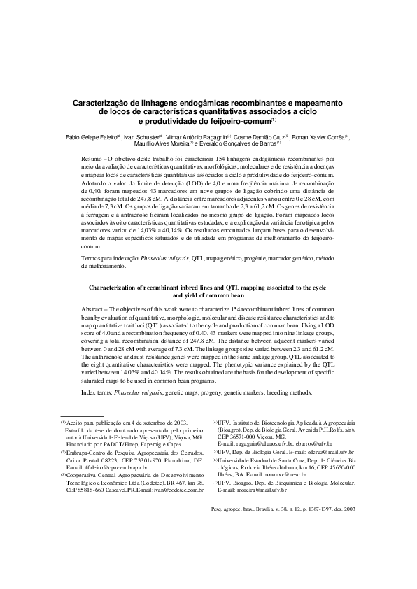 (PDF) Characterization of recombinant inbred lines and QTL mapping ...