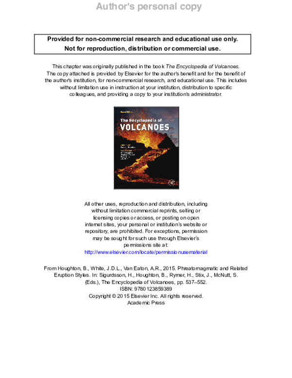 (PDF) Phreatomagmatic and Related Eruption Styles