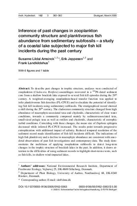 (PDF) Inference of past changes in zooplankton community structure and ...