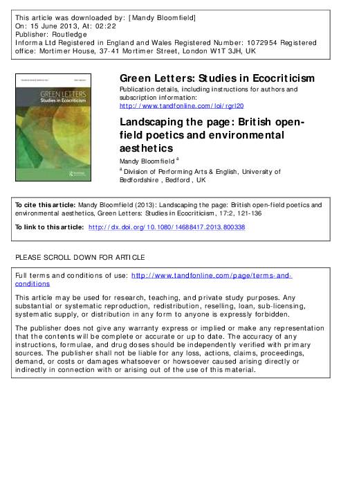 (PDF) 'Landscaping the Page: British open-field poetics and ...