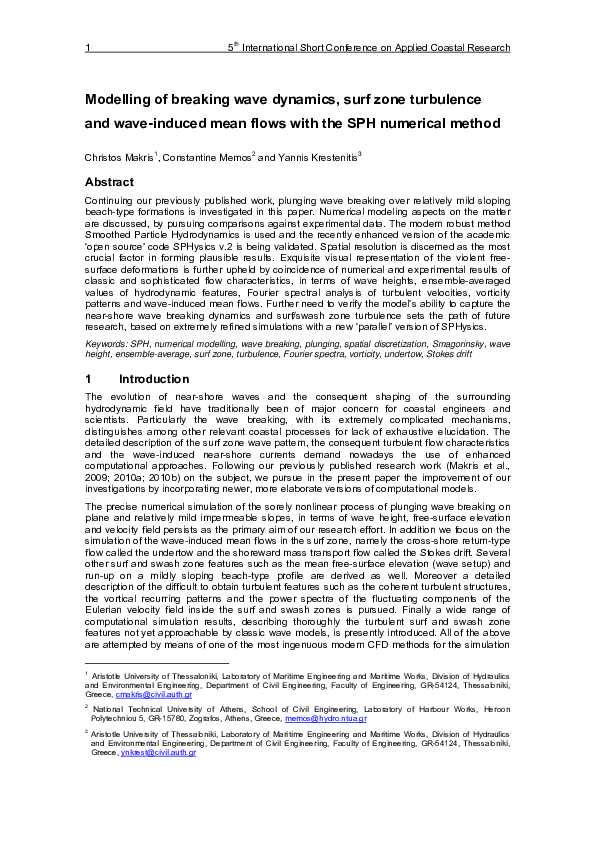 Modelling of breaking wave dynamics, surf zone turbulence and wave ...