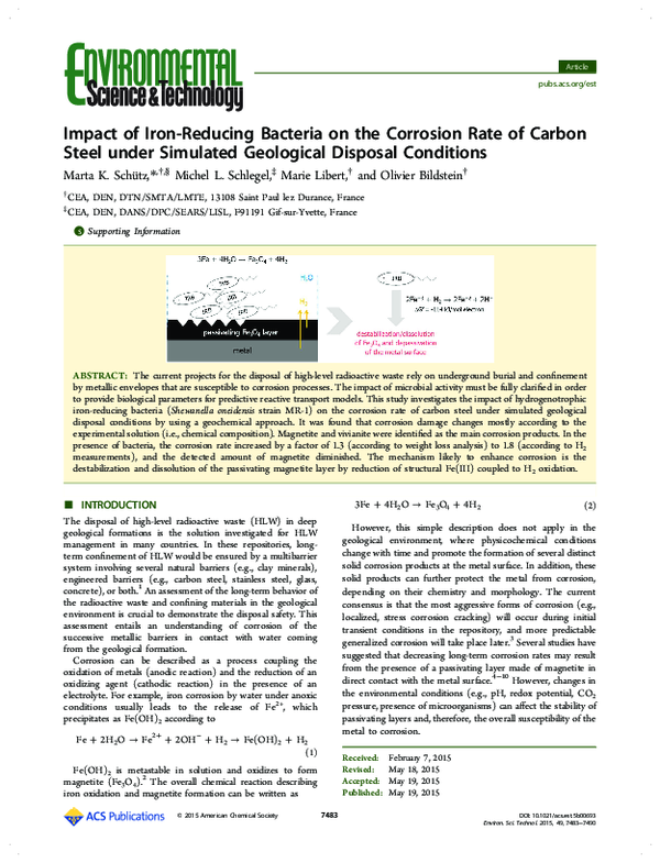 (PDF) Impact of Iron-Reducing Bacteria on the Corrosion Rate of Carbon ...