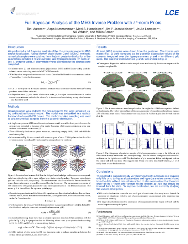 (PDF) Full Bayesian Analysis of the MEG Inverse Problem with ' p-norm ...