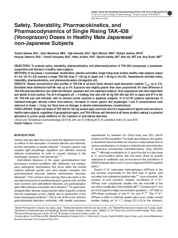 (PDF) Safety, Tolerability, Pharmacokinetics, and Pharmacodynamics of ...