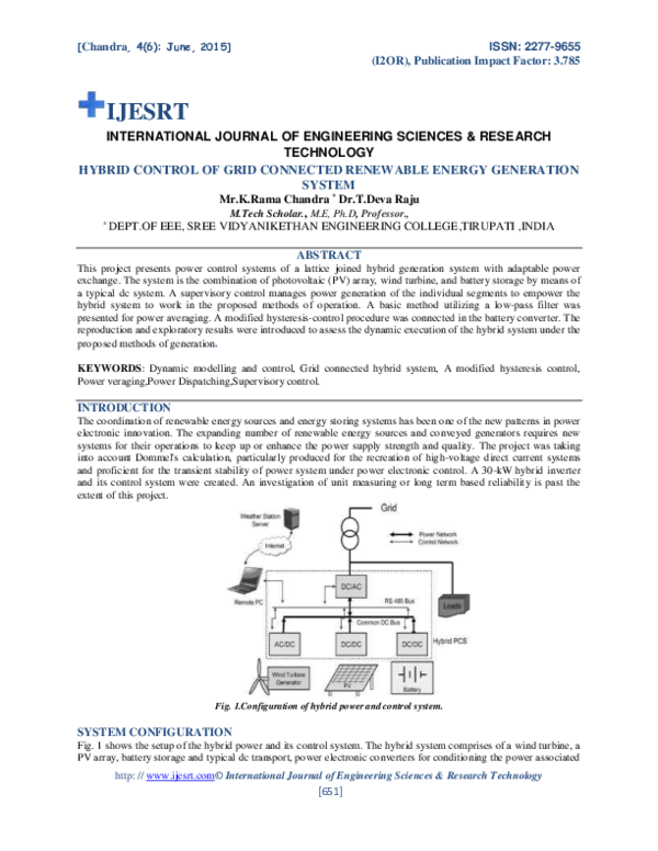 (PDF) HYBRID CONTROL OF GRID CONNECTED RENEWABLE ENERGY GENERATION SYSTEM