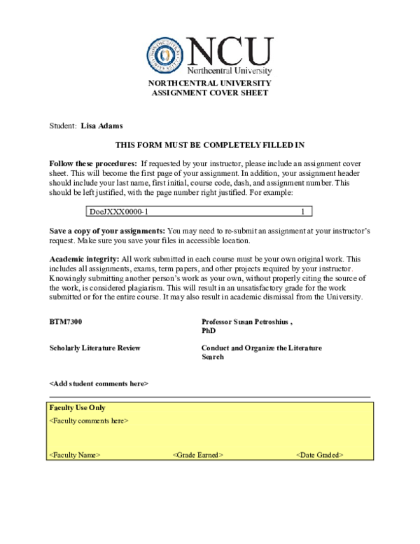 (DOC) Choose Potential Topics and Reference Management Tools