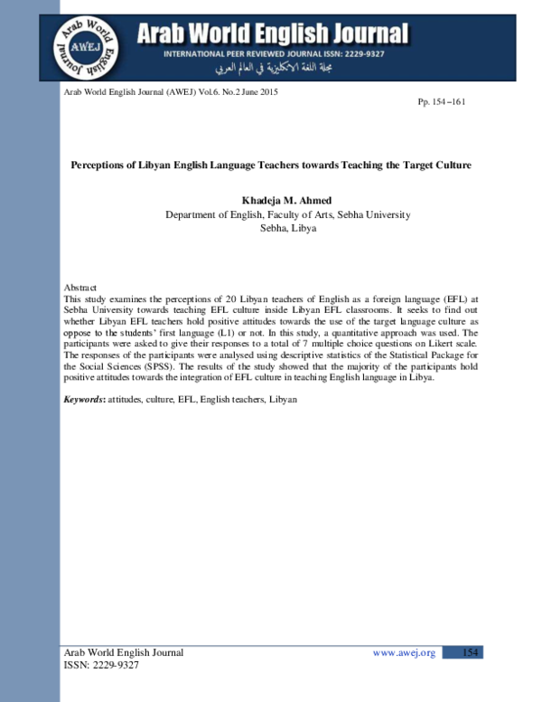 (PDF) Perceptions of Libyan English Language Teachers towards Teaching ...