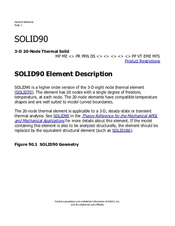 (PDF) Element Reference SOLID90 Element Description