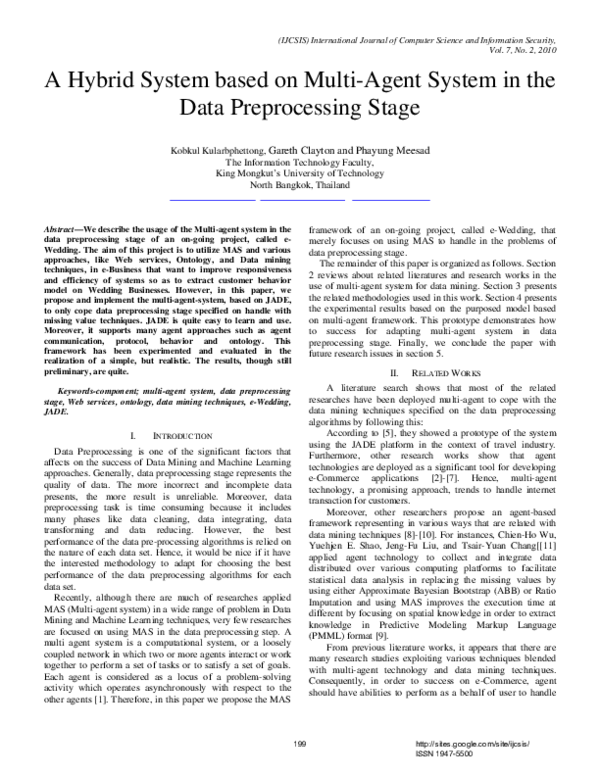 (PDF) A Hybrid System based on Multi-Agent System in the Data