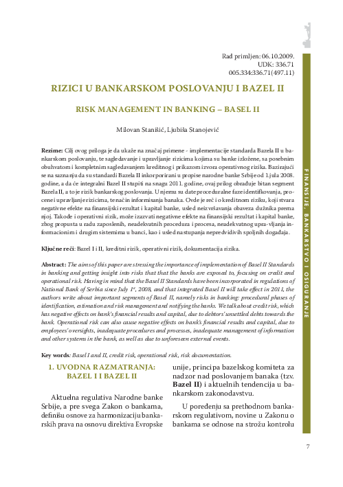 (PDF) RISK MANAGEMENT IN BANKING – BASEL II