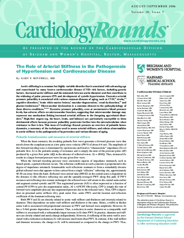 (PDF) The Role of Arterial Stiffness in the Pathogenesis of ...