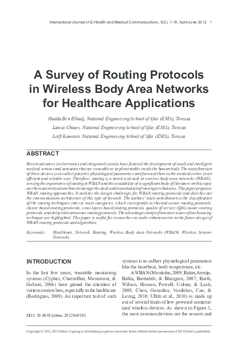 (PDF) 2012 a survey of routing protocols in wireless body area networks ...