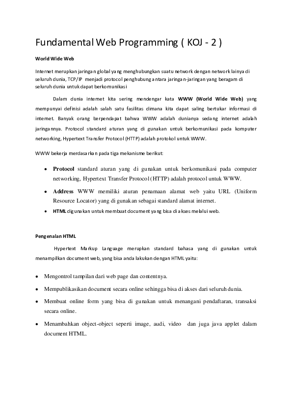 (PDF) Fundamental Web Programming