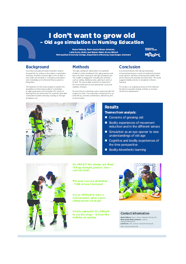 (PDF) I don´t want to grow old. Old age simulation in Nursing Education ...