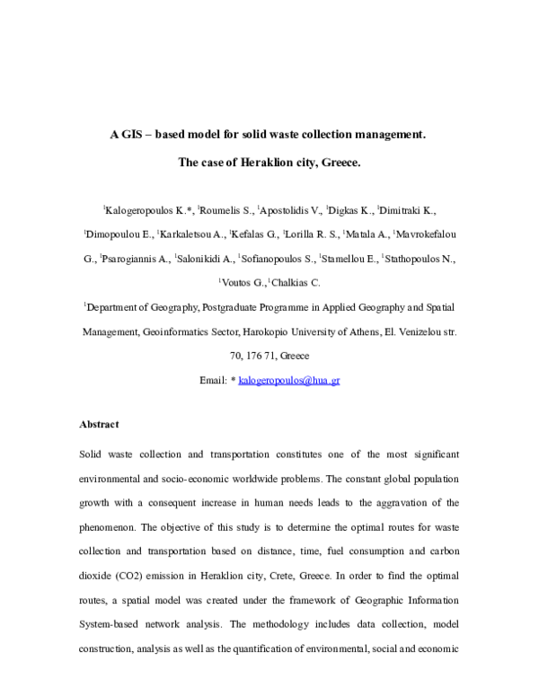 (DOC) A GIS – based model for solid waste collection management. The ...