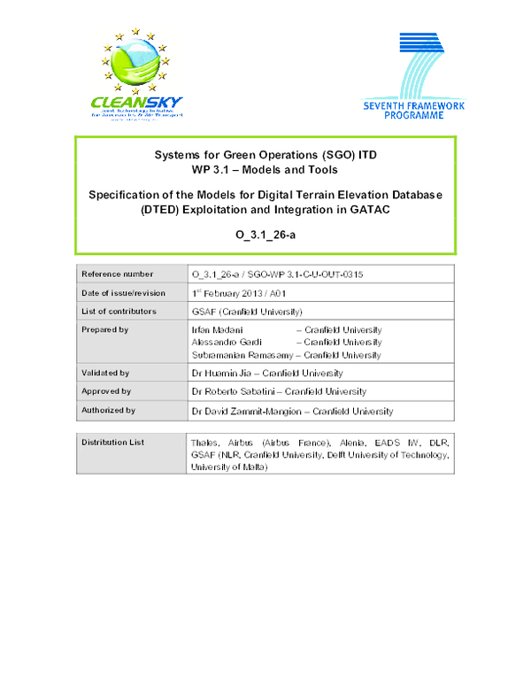 (PDF) Specification of the Models for Digital Terrain Elevation ...