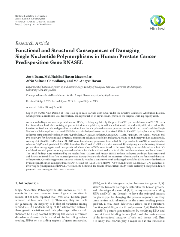 (PDF) Functional and Structural Consequences of Damaging Single ...