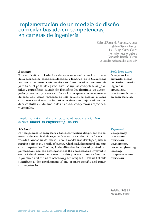 (PDF) Implementation of a competency-based curriculum design model, in ...
