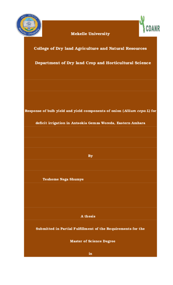 (DOC) Response of bulb yield and yield components of onion (Allium cepa