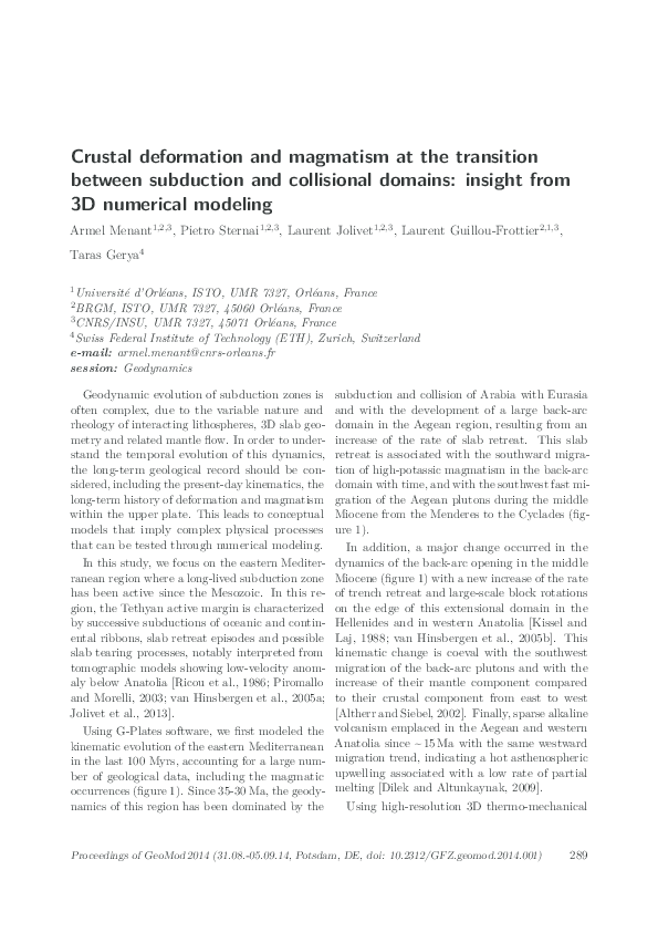 (PDF) Crustal deformation and magmatism at the transition between ...