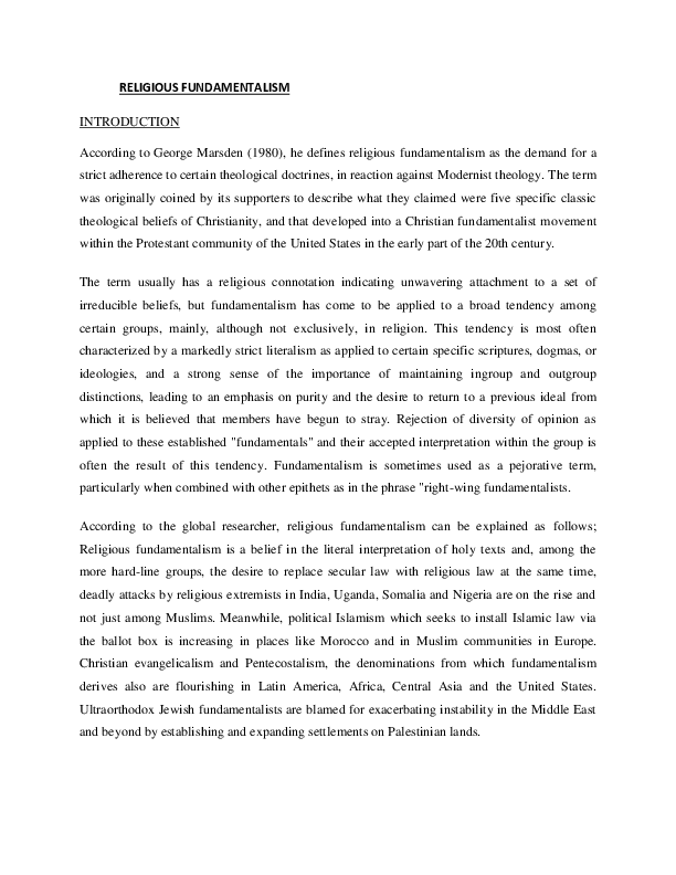 Fundamentalism sociology picture