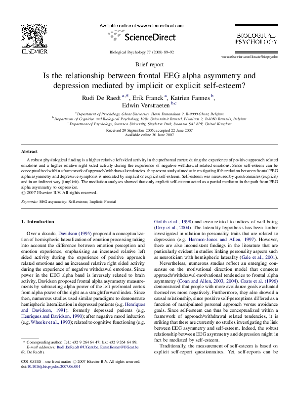 (PDF) Is the relationship between frontal EEG alpha asymmetry and ...